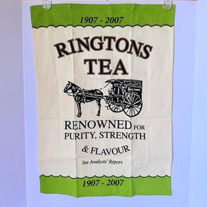 Vintage NEW Ringtons Tea Centenary Tea Towel 2007 Commemorative Collectible