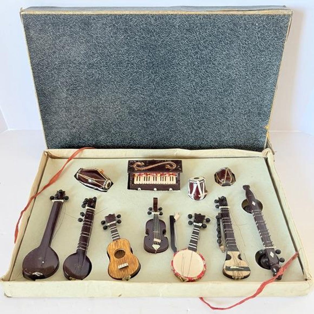 12pc Vintage Miniature Musical Instruments Set Original Box | 1900s–mid ...