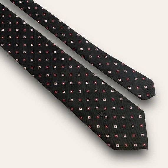 Vintage Pierre Cardin Black Micro Pattern Tie - image 5