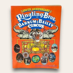 Ringling Bros Barnum & Baileys 1971 100-jähriges Jubiläum Souvenir-Programm mit 2 Postern