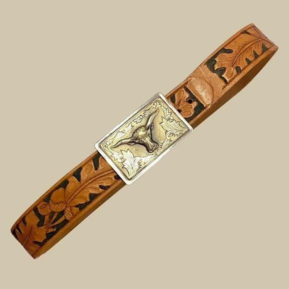 Vintage Oak Leaf & Acorn Metal Sash Buckle Art Deco Antique Accessory Victorian Gold Gilded Sash Pin Buckle Design Etched Acorn  main image 3