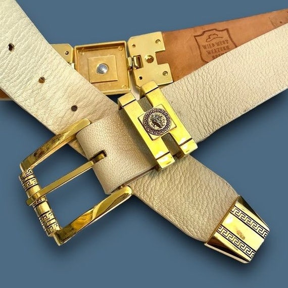 Wild West Belts Genuine Elk Leather Solid Brass L… - image 4