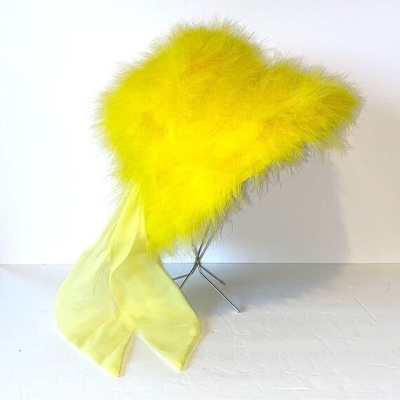 Vintage 1960s Happy Cappers Marabou Feather MCM Retro Mod  display picture 3
