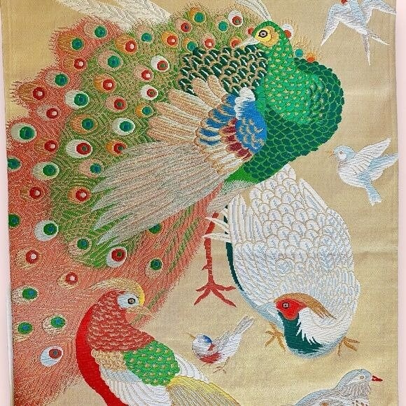 Vintage 184” (15+ Feet) Silk Brocade Japanese Fukuro Obi 