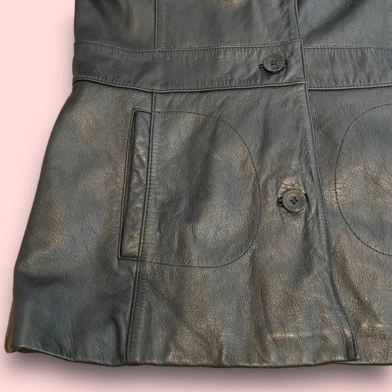 Vintage Wilson Leather Black Genuine Leather Butt… - image 7