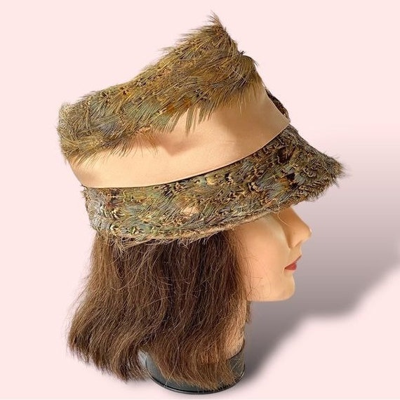 Vintage Ladies Pheasant Feathers Bow Hat - image 3