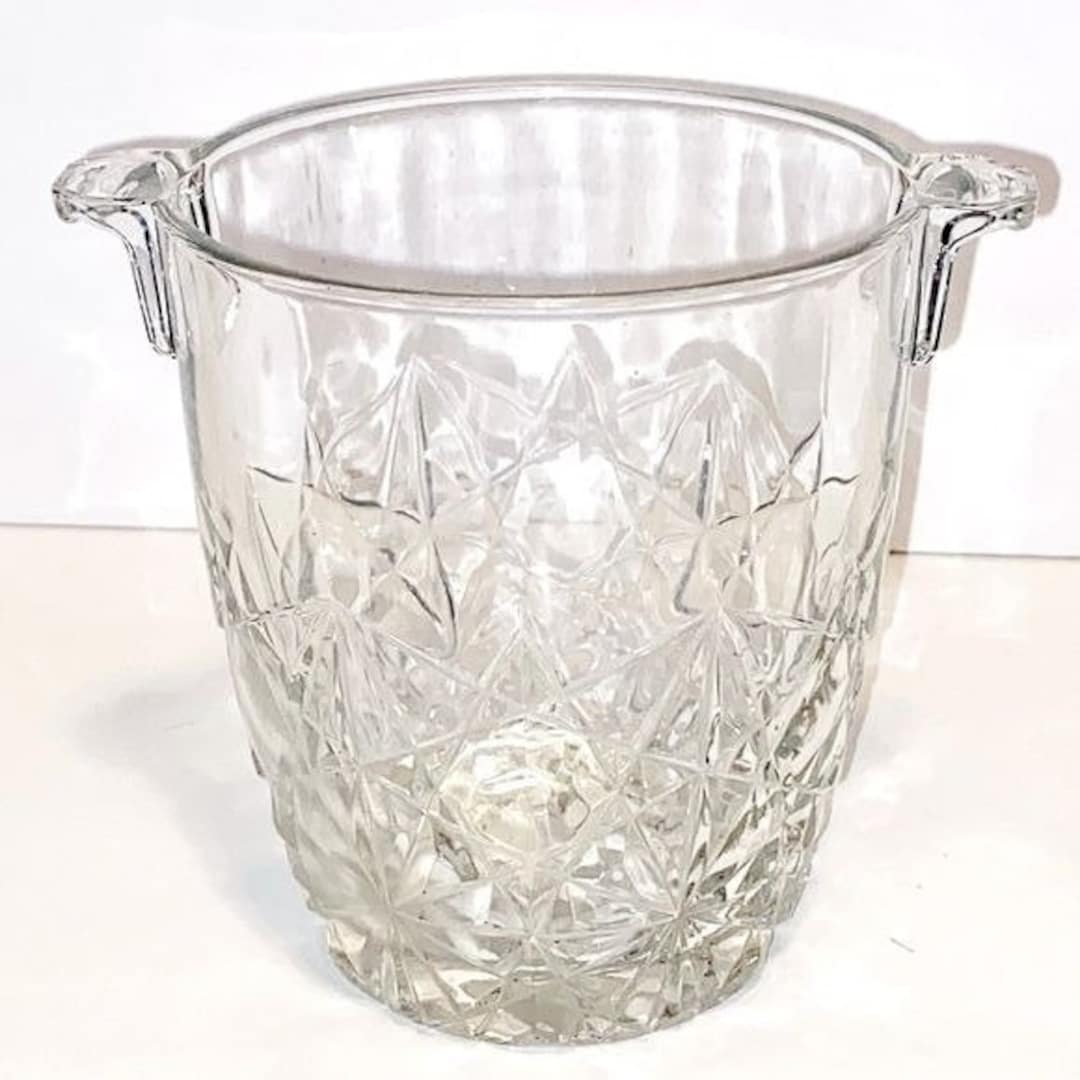 Vintage Crystal Ice Bucket Diamond Starburst Etsy