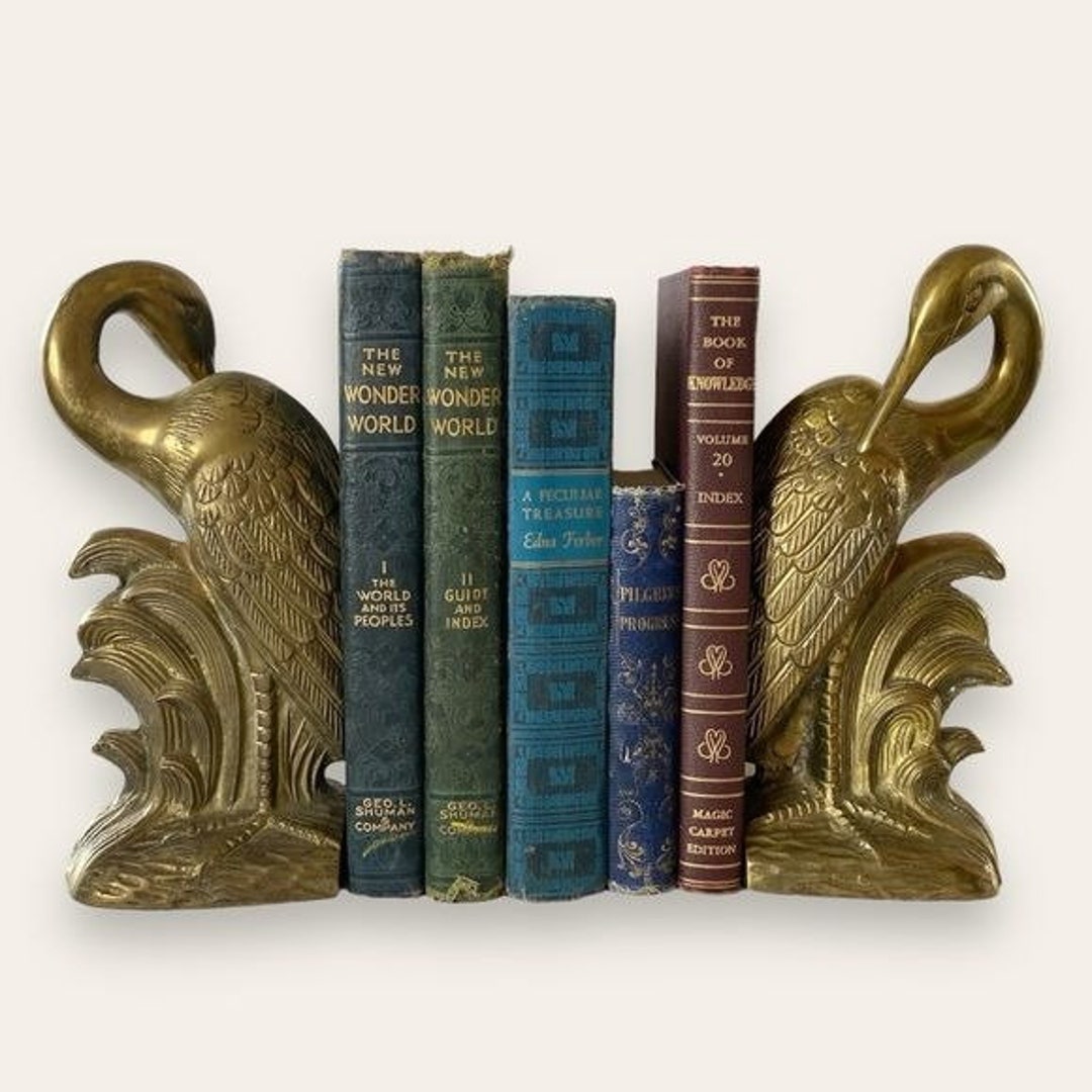 Vintage Set Mid Century 10 Heavy Solid Brass Heron Crane Egret Bird ...