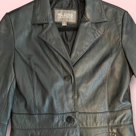 Vintage Wilson Leather Black Genuine Leather Butt… - image 6