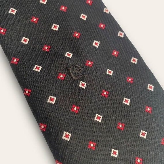 Vintage Pierre Cardin Black Micro Pattern Tie - image 6