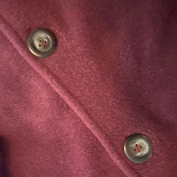 Vintage Henri Bendel Plum Fleece Jacket Button Fr… - image 4