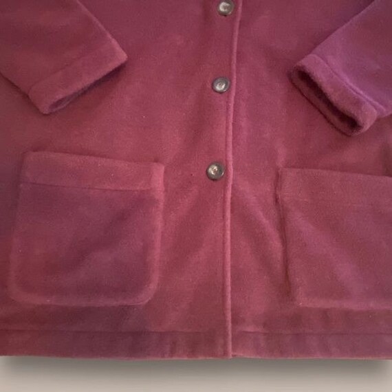 Vintage Henri Bendel Plum Fleece Jacket Button Fr… - image 3