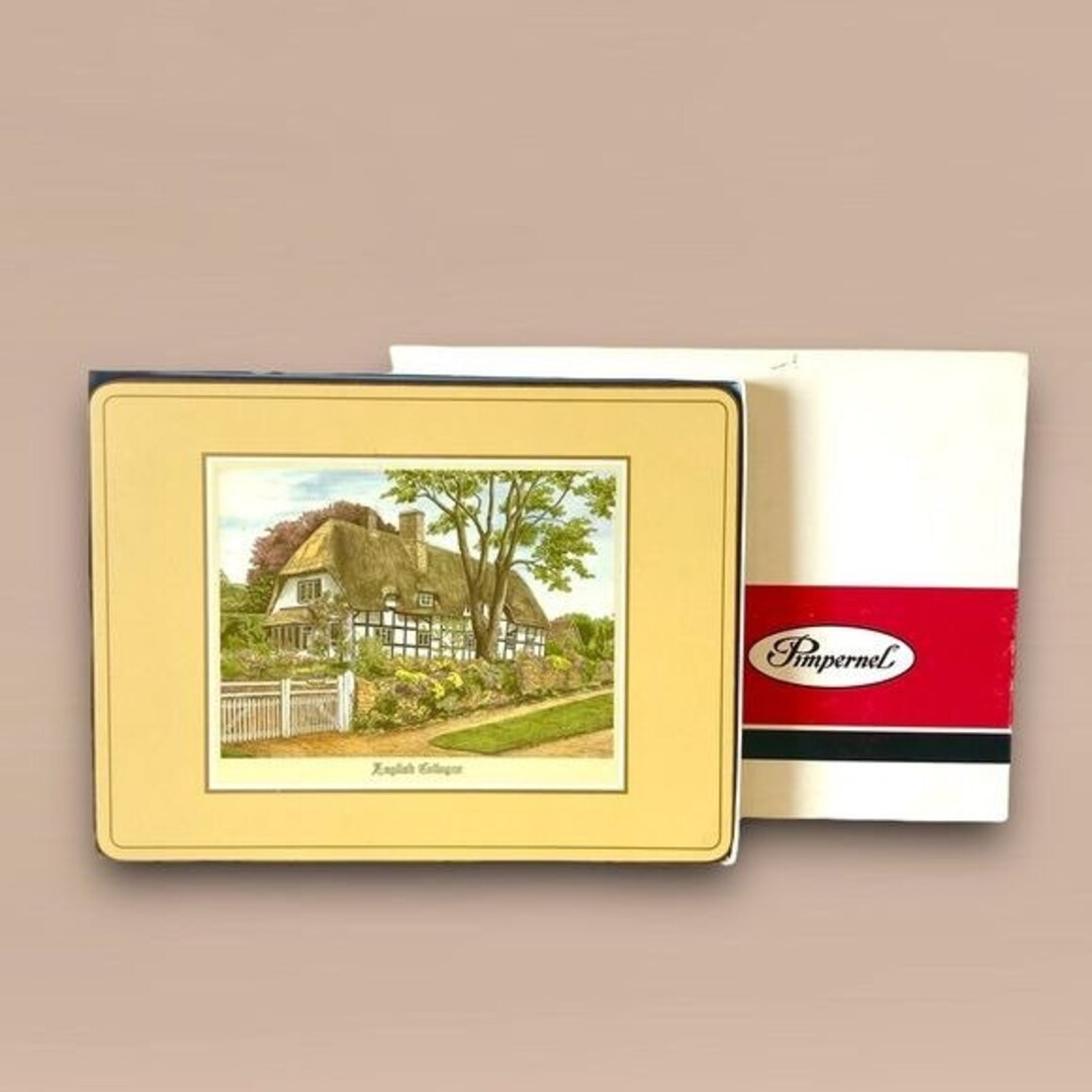 6 Vintage Pimpernel English Cottages Placemats in Box Cork Etsy