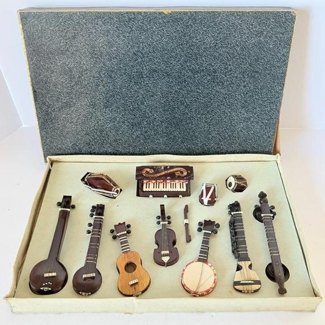 12pc Vintage Miniature Musical Instruments Original Box| Early 1900s ...