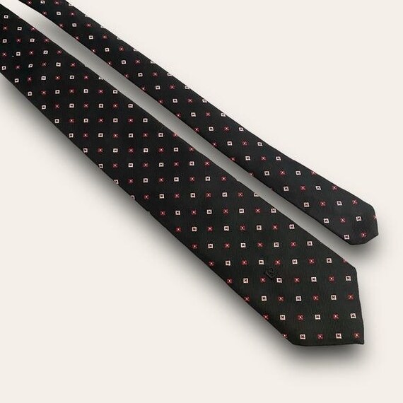 Vintage Pierre Cardin Black Micro Pattern Tie - image 4