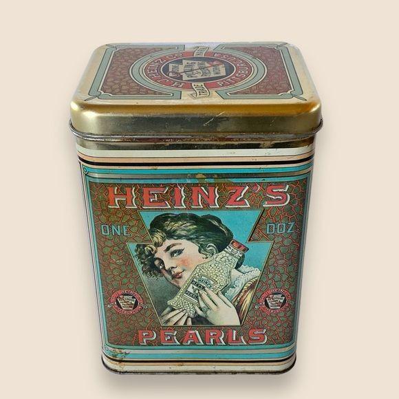 1960s Heinz Pickling Pearls Lidded Tin Made by Cheinco New Jersey