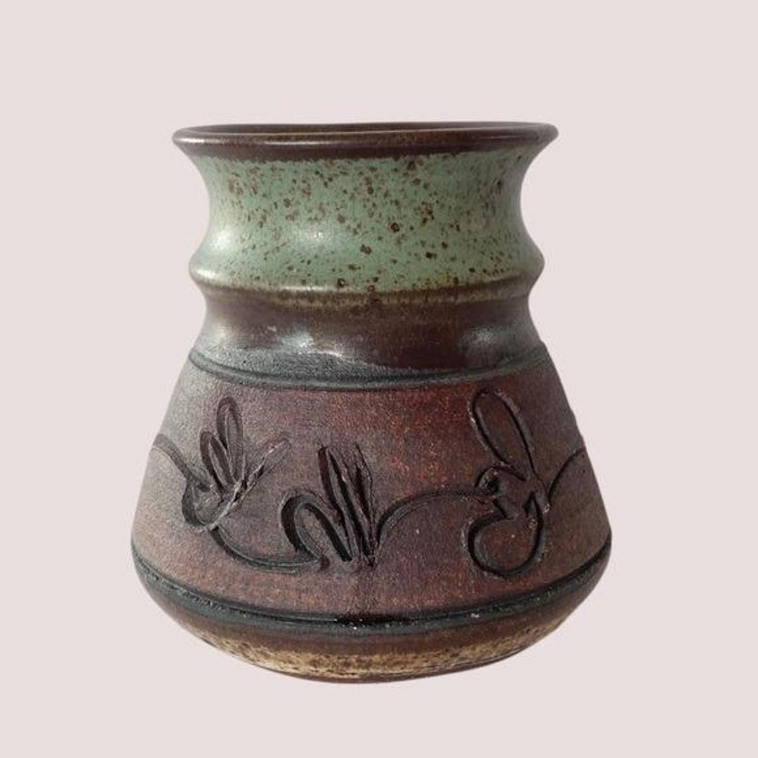Vintage Hand-thrown Studio Art Pottery Vase Artist Signed - Etsy