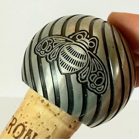 Rare Patrón Tequila Heavy Metal & Cork Bottle Stopper With Bee Logo - Etsy
