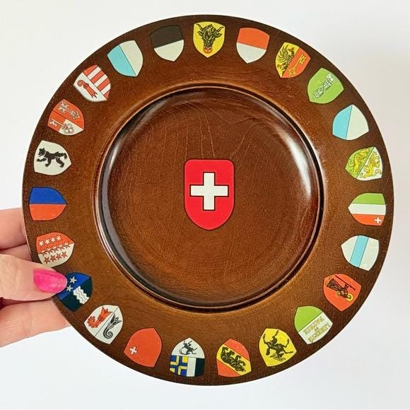 Walter Stahli Switzerland スイス 木彫 置物 工芸 Vintage Swiss Wooden Souvenir Plate – Walter Stähli Brienz