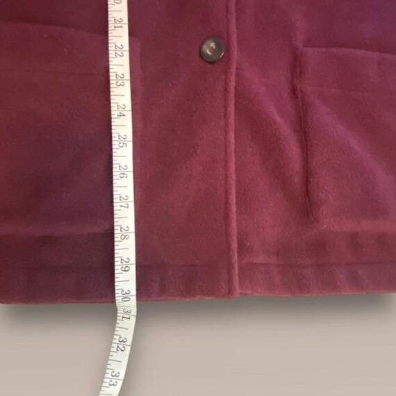 Vintage Henri Bendel Plum Fleece Jacket Button Fr… - image 8