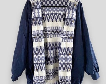 Vintage Braeton Reversible Hooded Southwestern Print Jacket