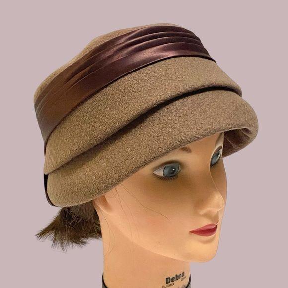 Vintage Elegant Brown Cloche Hat Ribbon Trim 1940s-50s - Etsy display picture 3