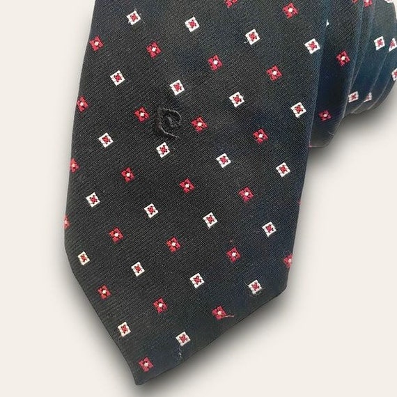 Vintage Pierre Cardin Black Micro Pattern Tie - image 3