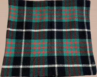Vintage Italian Plaid Wool Blend Throw Blanket 47”x 54”