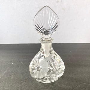 Vintage Princess House Glass Floral Perfume Bottle