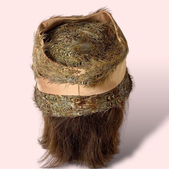 Vintage Ladies Pheasant Feathers Bow Hat - image 4