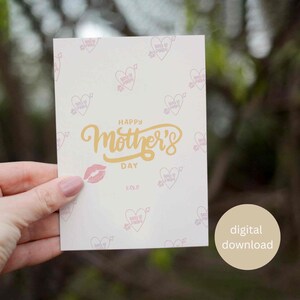 Cartão para impressão do Dia das Mães, Feliz Dia das Mães, Cartão para o Dia das Mães, Cartão para mães, Babá, Cartão para sogra, Presente para sogra, Download digital