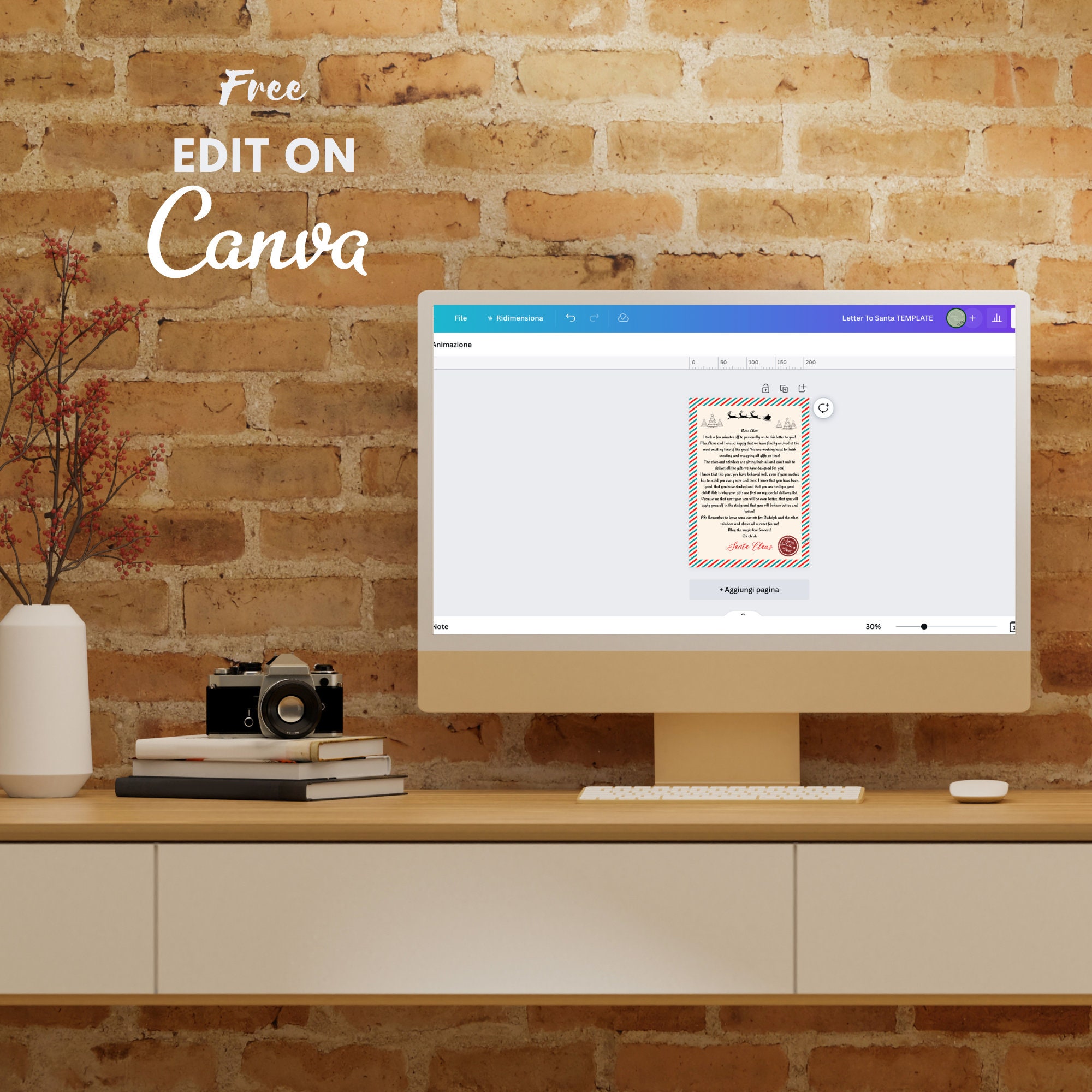 Editable Personalized Letter From Santa Claus| CANVA Editable Letter ...