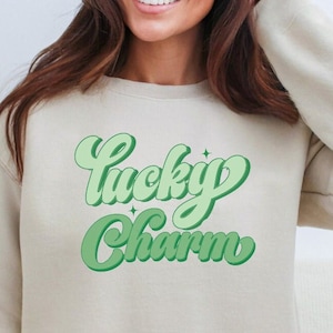 Lucky Cotton Shirt, St Patricks Day Printed Tee, Lucky St Pats Day Shirt, Lucky 4 Leaf Clover Tee, Lucky Charm St Patty Day Shirt