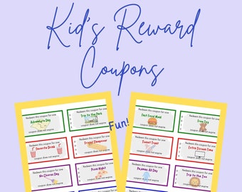 Kids Reward Coupons: Printable Chore Tickets (Digital Download)