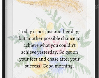 Motivational quote wall art,  watercolor printable home decor