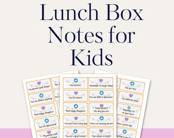 Lunch Box Notes Printable, Lunch Notes for Kids, Positive Affirmations, Encouragement