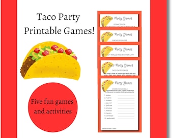 Taco Tuesday Party Games, Fiesta games and activities bundle
