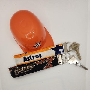 Keychain Houston Astros, Astros Key Fob Wristlet, Fabric Key Ring, Gift Idea image 1