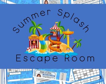 Waterpark Escape Room for Kids: DIY Printable Puzzle Game (PDF)
