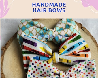 Handmade Fabric Hair Bow with Alligator Clip, Hair Accessory, Gift Idea for rirl