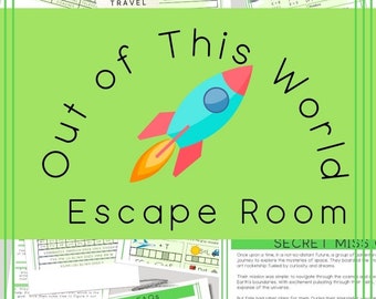 Escape Room for Kids, Printable Party Game, Sleepover Birthday Party, Family Game Night, Space Theme, Secret Code Game,