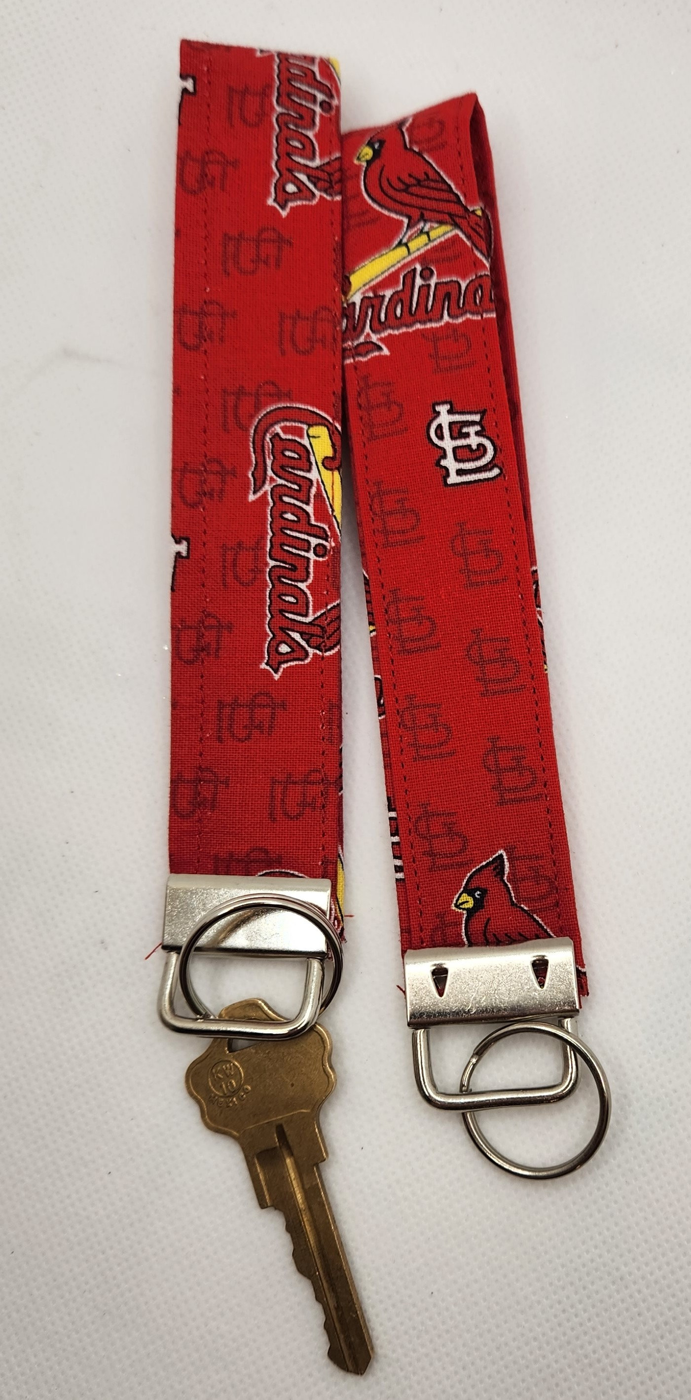 MDStickerShop St. Louis Cardinals Print Fabric Wristlet Keychain, Key Fob