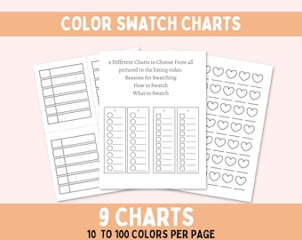 Color Swatch Chart Bundle – 9 Printable Templates