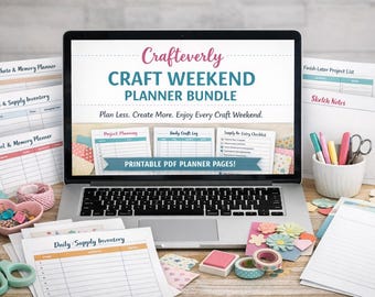 Craft Weekend Planner Bundle | Printable Craft Retreat Planner for Scrapbookers & Cardmakers | Instant Download