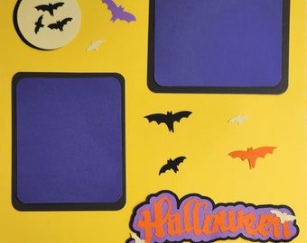 Handmade Halloween die cuts scrapbooking title and embellishments