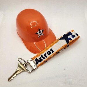 Keychain Houston Astros, Astros Key Fob Wristlet, Fabric Key Ring, Gift Idea image 5