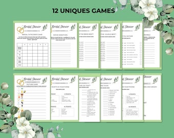Minimalist Bridal Shower Games Bundle: 14 Printable Activities (Digital Download)