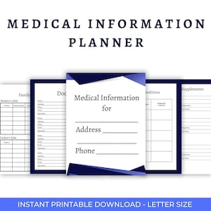 Medical Information Planner, Medical Records Binder, Caregiver Notes, Solution for Senior Citizens Home Healthcare Assisted Living image 1