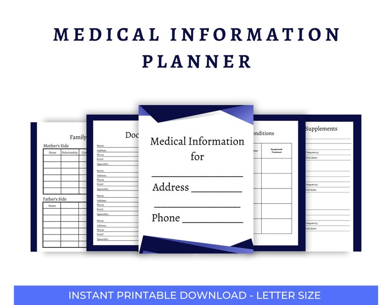 Medical Information Planner, Medical Records Binder, Caregiver Notes, Solution for Senior Citizens Home Healthcare Assisted Living image 1