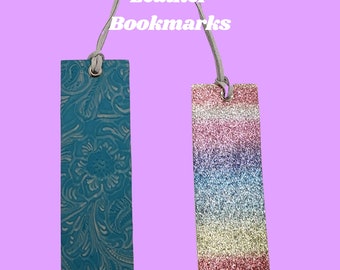 Faux Leather Handmade Bookmark, Gift Idea for Reader, Vegan Leather, Stocking Stuffer